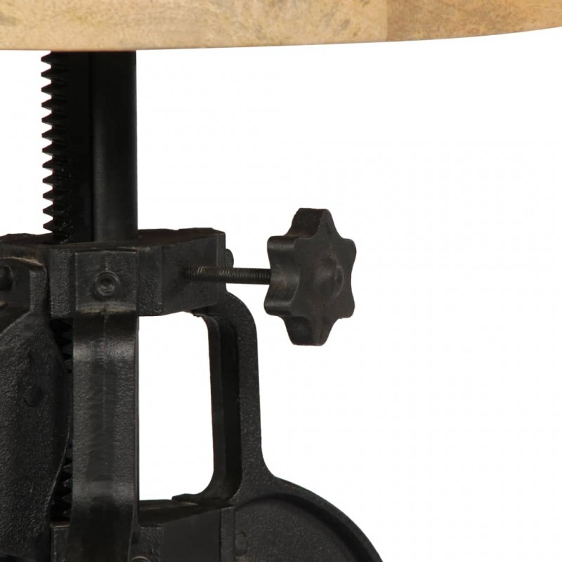 Side Table 45x(45-62) cm Solid Mango Wood and Cast Iron Side Table 45x(45-62) cm Solid Mango Wood and Cast Iron