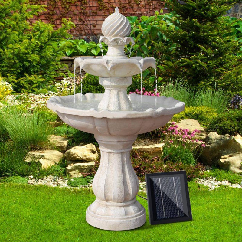 Gardeon Solar Water Feature 3 Tiers Ivory 93cm Gardeon Solar Water Feature 3 Tiers Ivory 93cm