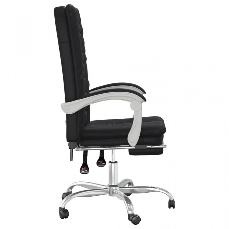 Reclining Office Chair Black Faux Leather Reclining Office Chair Black Faux Leather