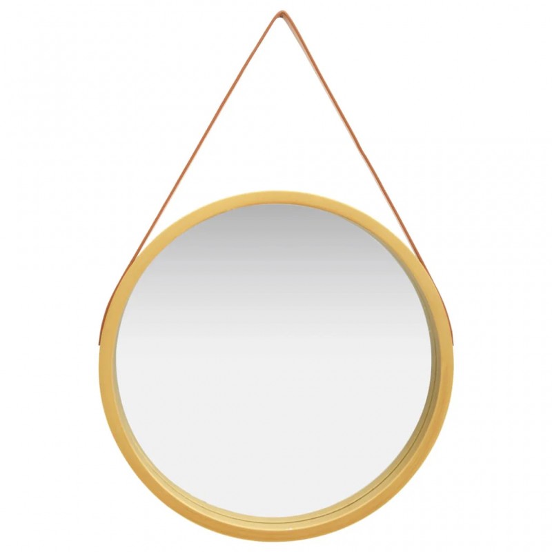 Wall Mirror with Strap 60 cm Gold Wall Mirror with Strap 60 cm Gold