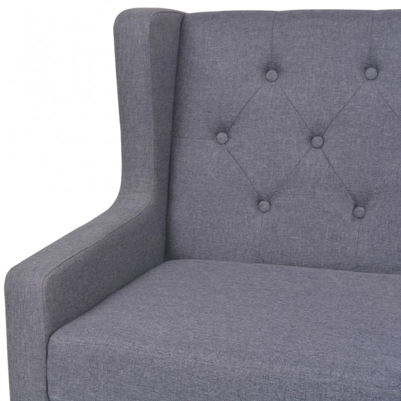 2-Seater Sofa Fabric Grey 2-Seater Sofa Fabric Grey