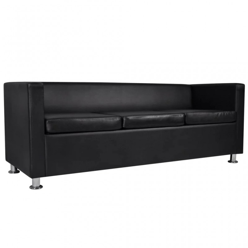 Sofa Set Artificial Leather 3-Seater and 2-Seater Black Sofa Set Artificial Leather 3-Seater and 2-Seater Black