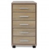 Office Drawer Unit with Castors 5 Drawers Oak