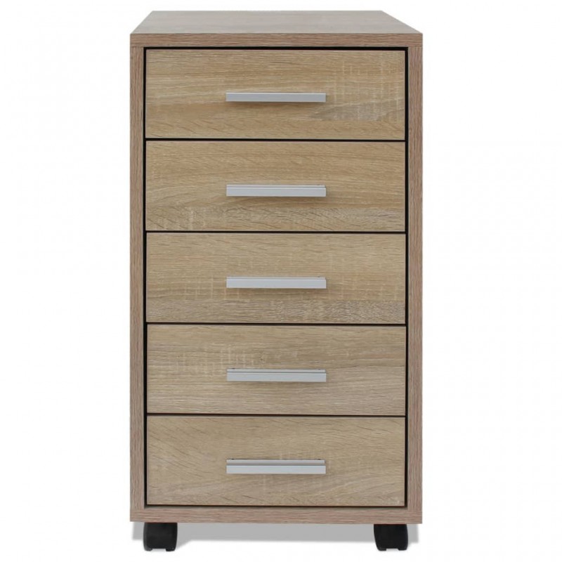 Office Drawer Unit with Castors 5 Drawers Oak Office Drawer Unit with Castors 5 Drawers Oak