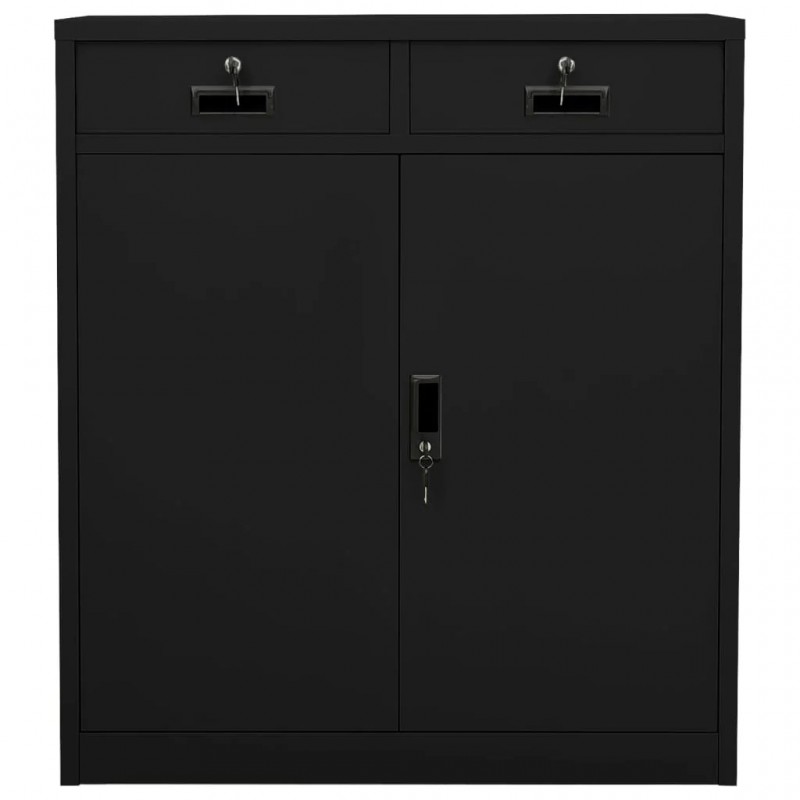 Office Cabinet Black 90x40x102 cm Steel Office Cabinet Black 90x40x102 cm Steel