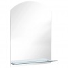 Wall Mirror with Shelf 50x70 cm Tempered Glass