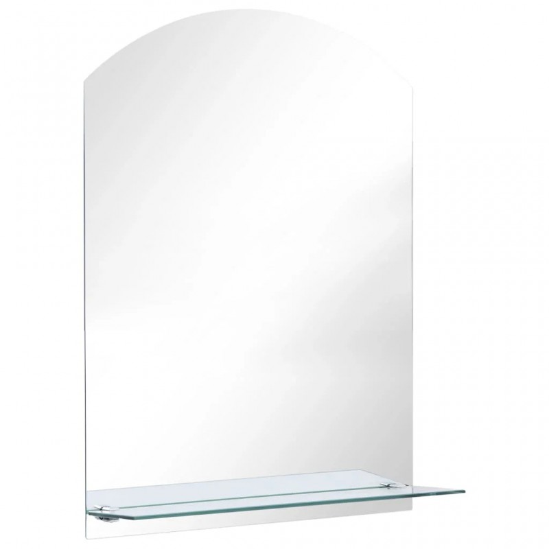 Wall Mirror with Shelf 50x70 cm Tempered Glass Wall Mirror with Shelf 50x70 cm Tempered Glass