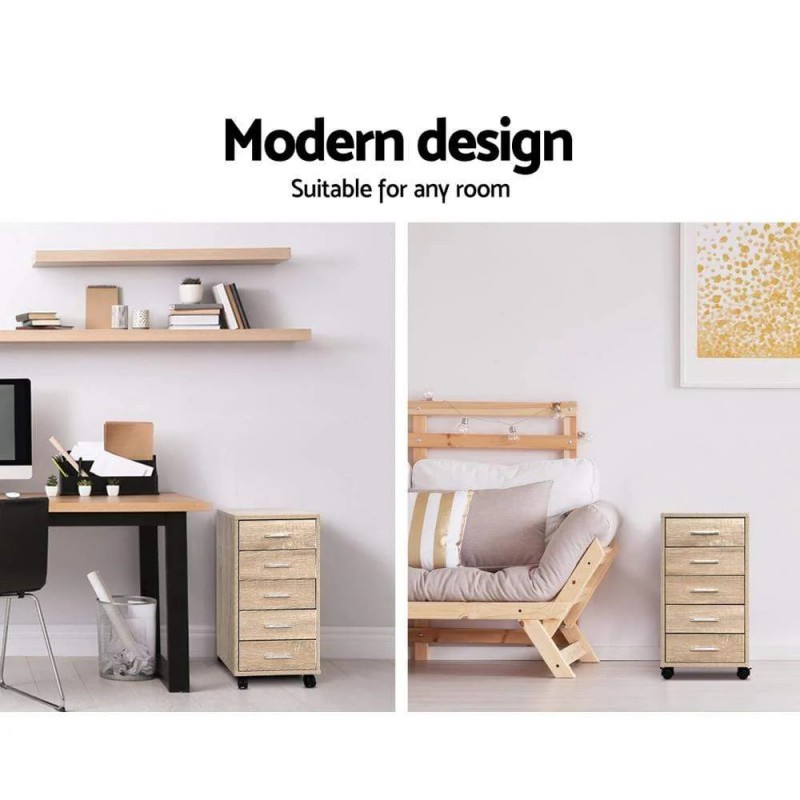 Artiss Filing Cabinet 5 Drawer Office Storage Organiser Artiss Filing Cabinet 5 Drawer Office Storage Organiser