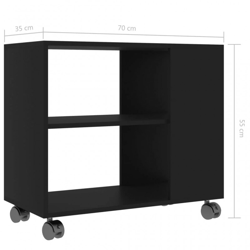 Side Table Black 70x35x55 cm Engineered Wood Side Table Black 70x35x55 cm Engineered Wood