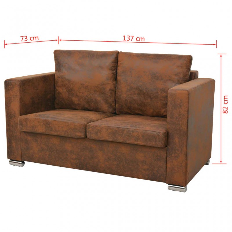 Sofa Set 3 Pieces Artificial Suede Leather Sofa Set 3 Pieces Artificial Suede Leather