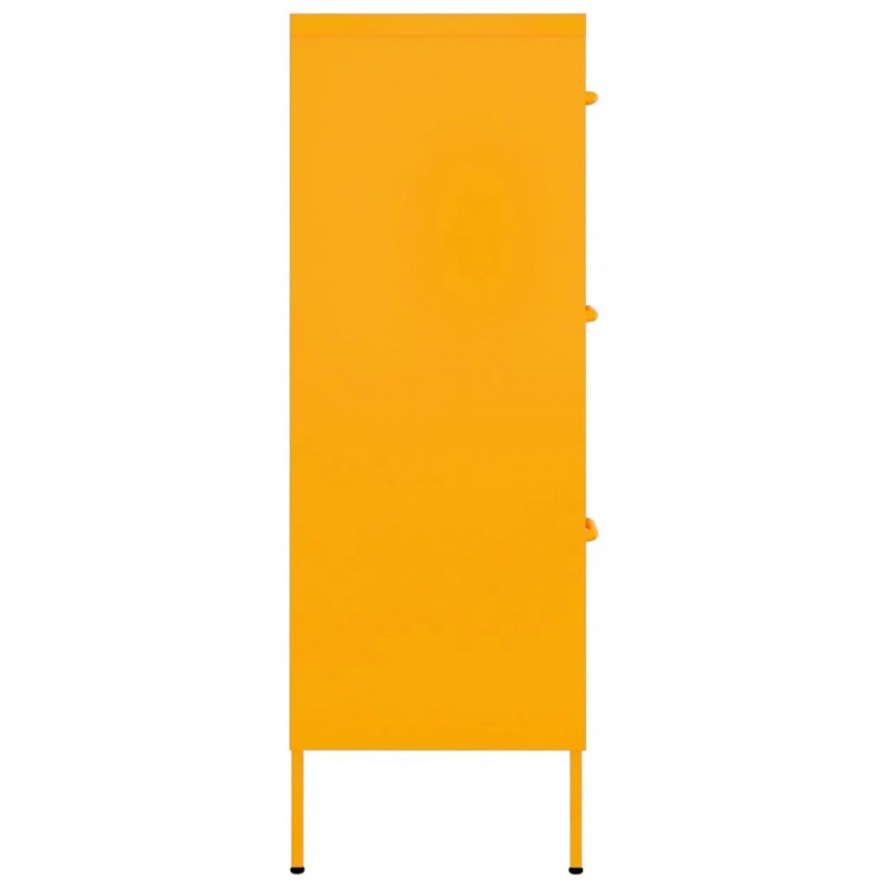 Drawer Cabinet Mustard Yellow 80x35x101.5 cm Steel Drawer Cabinet Mustard Yellow 80x35x101.5 cm Steel