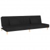 2-Seater Sofa Bed with Two Pillows Black Fabric