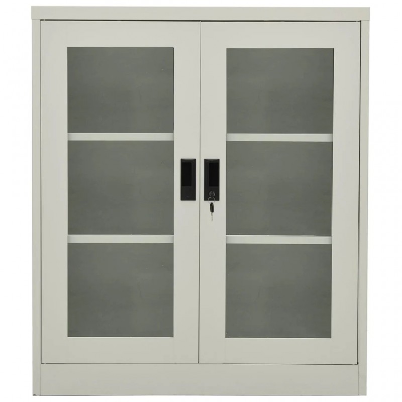 Office Cabinet Light Grey 90x40x105 cm Steel Office Cabinet Light Grey 90x40x105 cm Steel