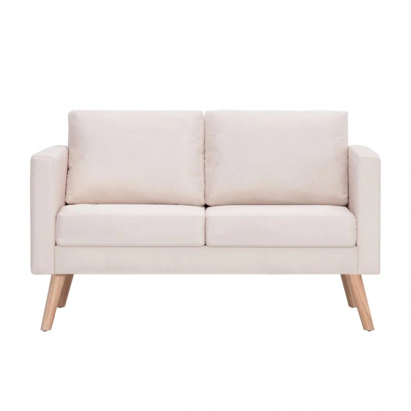2-Seater Sofa Fabric Cream 2-Seater Sofa Fabric Cream