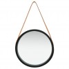 Wall Mirror with Strap 40 cm Black