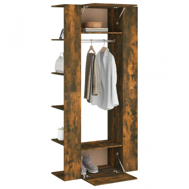 Hallway Cabinets 2 pcs Smoked Oak Engineered Wood Hallway Cabinets 2 pcs Smoked Oak Engineered Wood