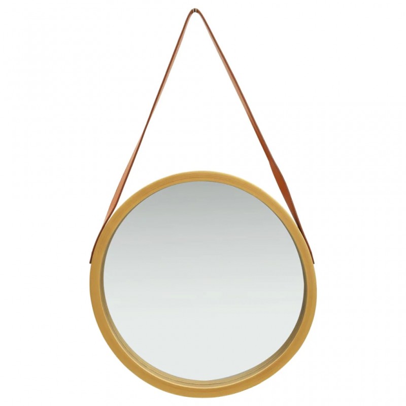 Wall Mirror with Strap 50 cm Gold Wall Mirror with Strap 50 cm Gold