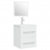 Sink Cabinet with Built-in Basin White Engineered Wood
