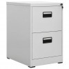 Filing Cabinet 2 Drawers Light Grey Steel