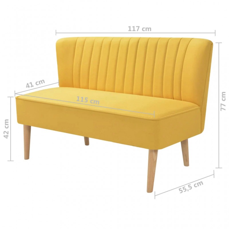 Sofa Fabric 117x55.5x77 cm Yellow Sofa Fabric 117x55.5x77 cm Yellow
