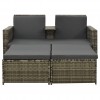 3 Piece Garden Lounge Set with Cushions Poly Rattan Grey