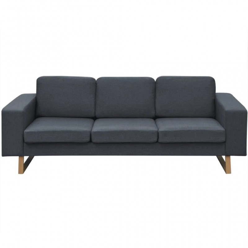 3-Seater Sofa Fabric Dark Grey 3-Seater Sofa Fabric Dark Grey