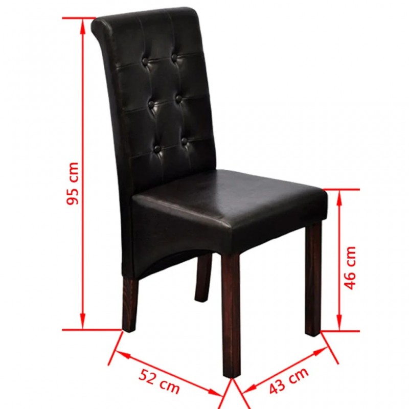 Dining Chairs 4 pcs Brown Faux Leather Dining Chairs 4 pcs Brown Faux Leather
