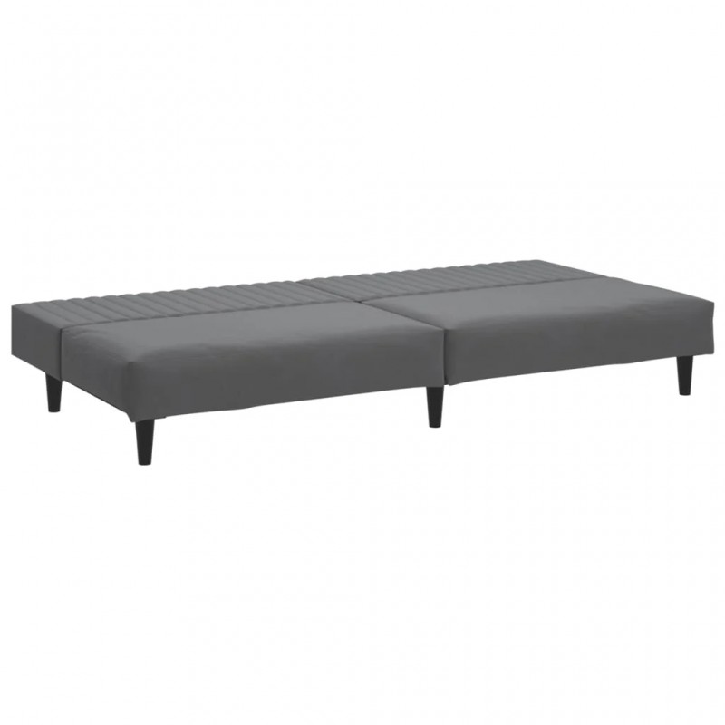 2-Seater Sofa Bed Dark Grey Velvet 2-Seater Sofa Bed Dark Grey Velvet
