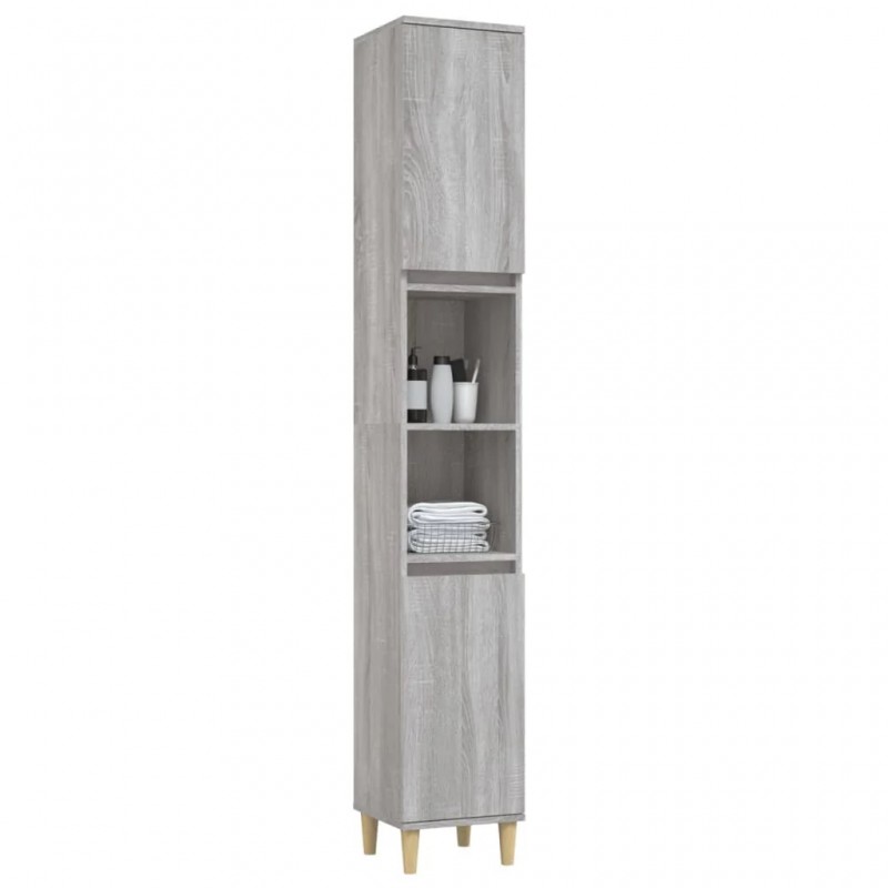 Bathroom Cabinet Grey Sonoma 30x30x190 cm Engineered Wood Bathroom Cabinet Grey Sonoma 30x30x190 cm Engineered Wood
