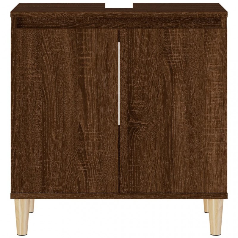 Sink Cabinet Brown Oak 58x33x60 cm Engineered Wood Sink Cabinet Brown Oak 58x33x60 cm Engineered Wood