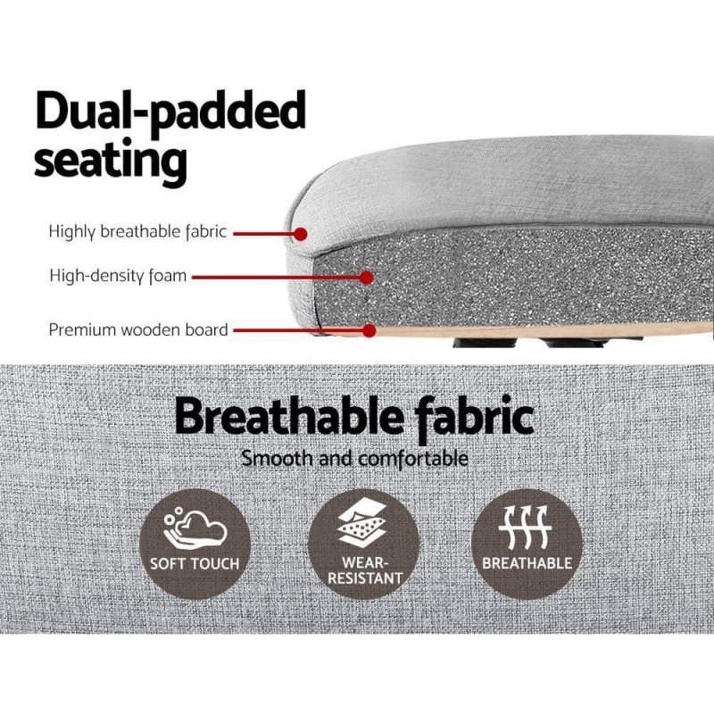 Artiss Fabric Office Chair Computer Chairs Grey Artiss Fabric Office Chair Computer Chairs Grey