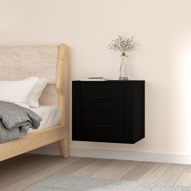 Wall-mounted Bedside Cabinet Black 50x36x47 cm Wall-mounted Bedside Cabinet Black 50x36x47 cm