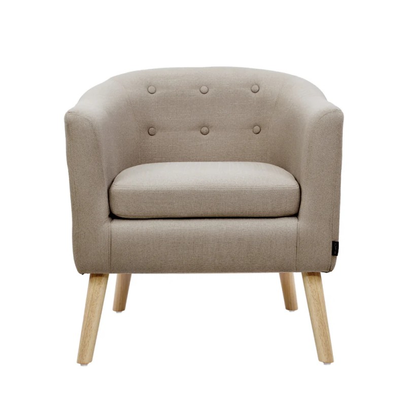 Artiss ADORA Armchair Tub Chair Single Accent Armchairs Sofa Lounge Fabric Beige Artiss ADORA Armchair Tub Chair Single Accent Armchairs Sofa Lounge Fabric Beige