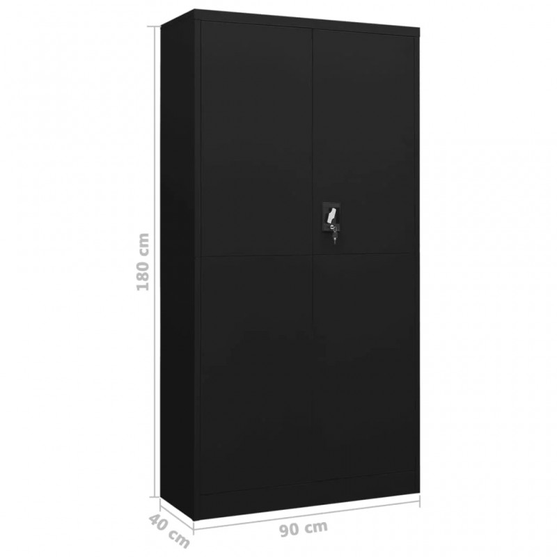 Locker Cabinet Black 90x40x180 cm Steel Locker Cabinet Black 90x40x180 cm Steel