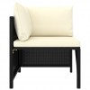 4-Seater Garden Sofa with Cushions Black Poly Rattan