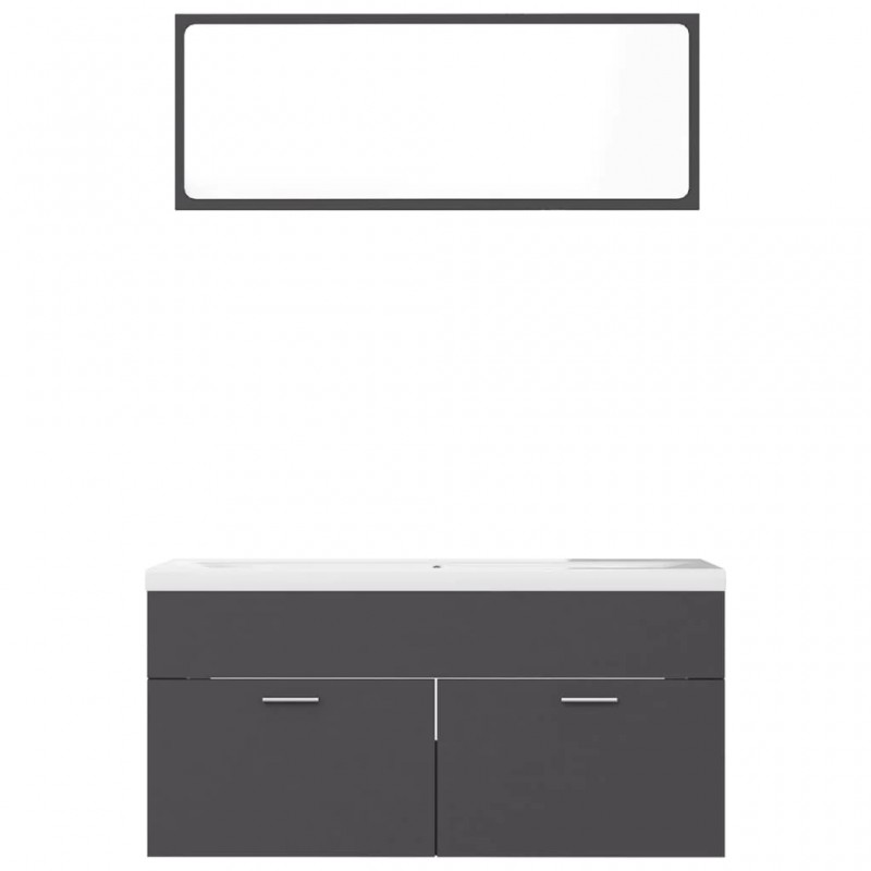 Bathroom Furniture Set Grey Engineered Wood Bathroom Furniture Set Grey Engineered Wood