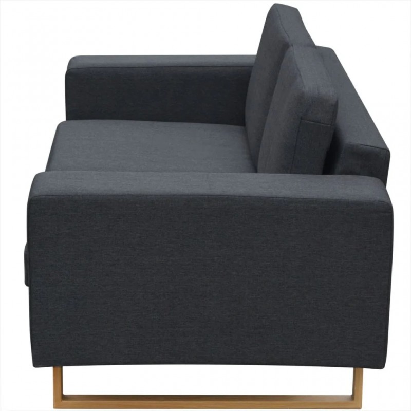 2-Seater Sofa Fabric Dark Grey 2-Seater Sofa Fabric Dark Grey