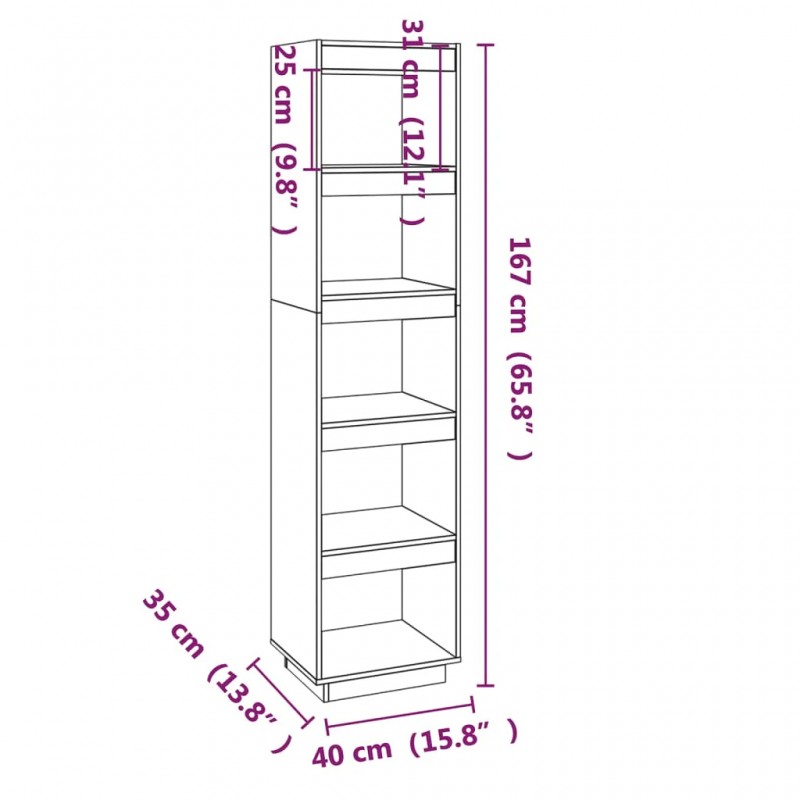 Book Cabinet/Room Divider 40x35x167 cm Solid Pinewood Book Cabinet/Room Divider 40x35x167 cm Solid Pinewood