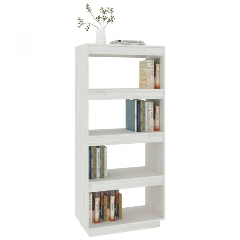 Book Cabinet/Room Divider White 60x35x135 cm Solid Pinewood Book Cabinet/Room Divider White 60x35x135 cm Solid Pinewood