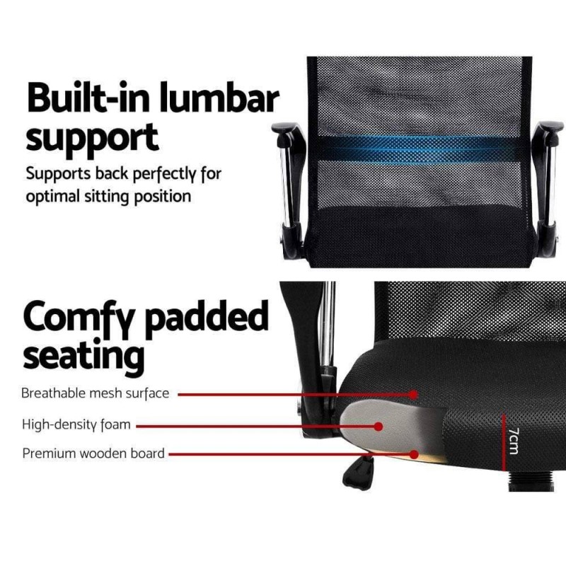 Artiss Mesh Office Chair High Back Black Artiss Mesh Office Chair High Back Black