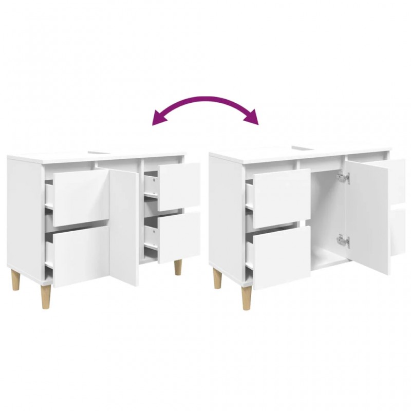 Sink Cabinet White 80x33x60 cm Engineered Wood Sink Cabinet White 80x33x60 cm Engineered Wood