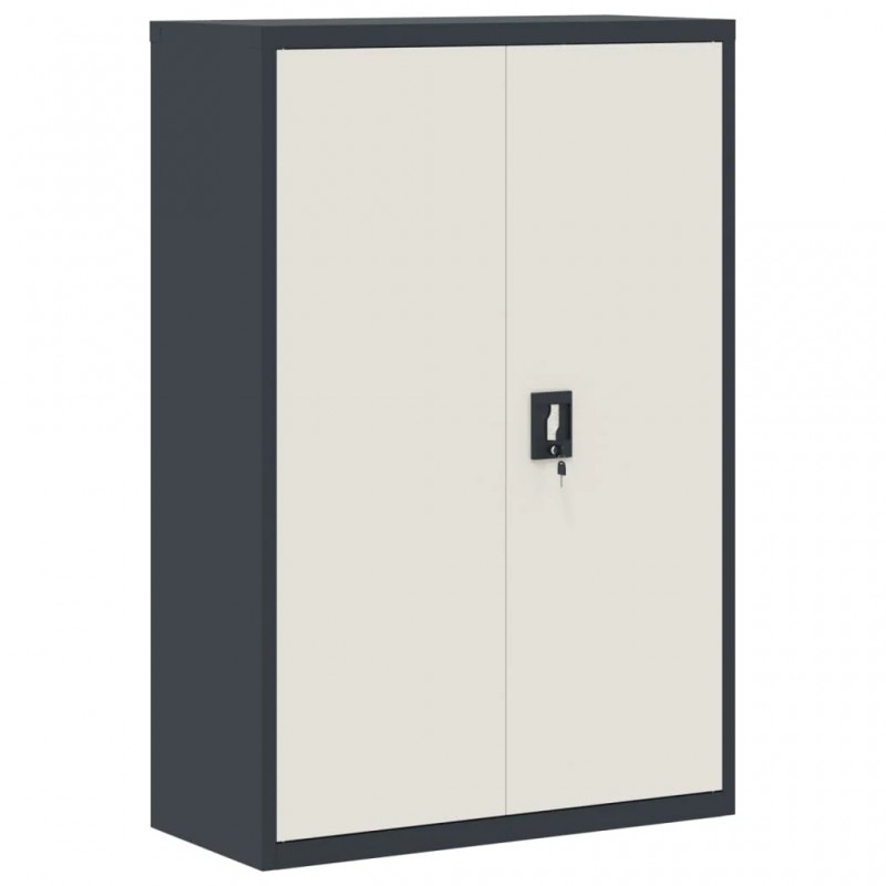 File Cabinet Anthracite and White 90x40x140 cm Steel File Cabinet Anthracite and White 90x40x140 cm Steel