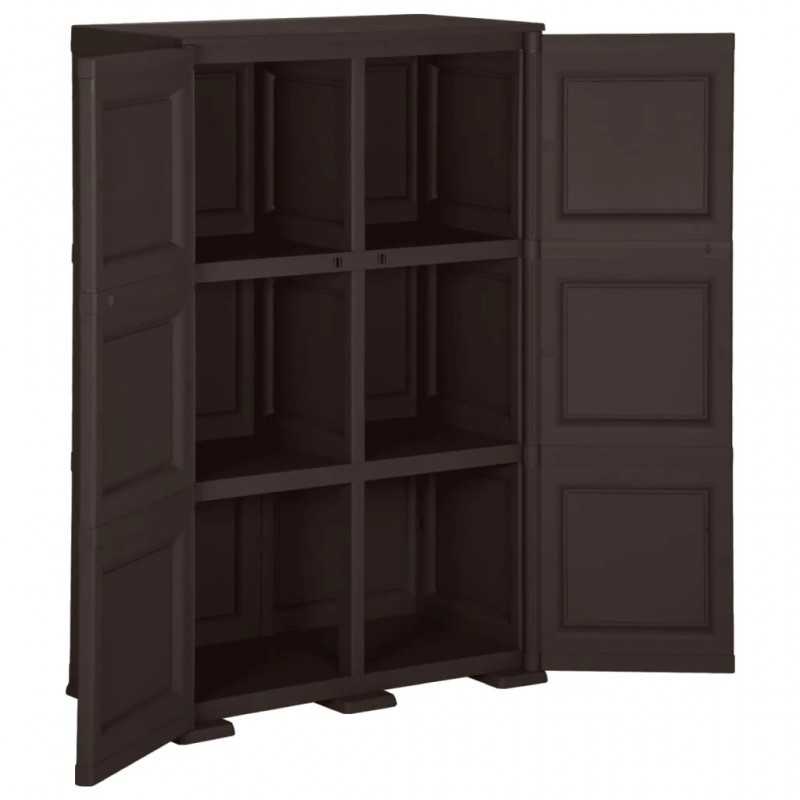 Plastic Cabinet 79x43x125 cm Wood Design Brown Plastic Cabinet 79x43x125 cm Wood Design Brown