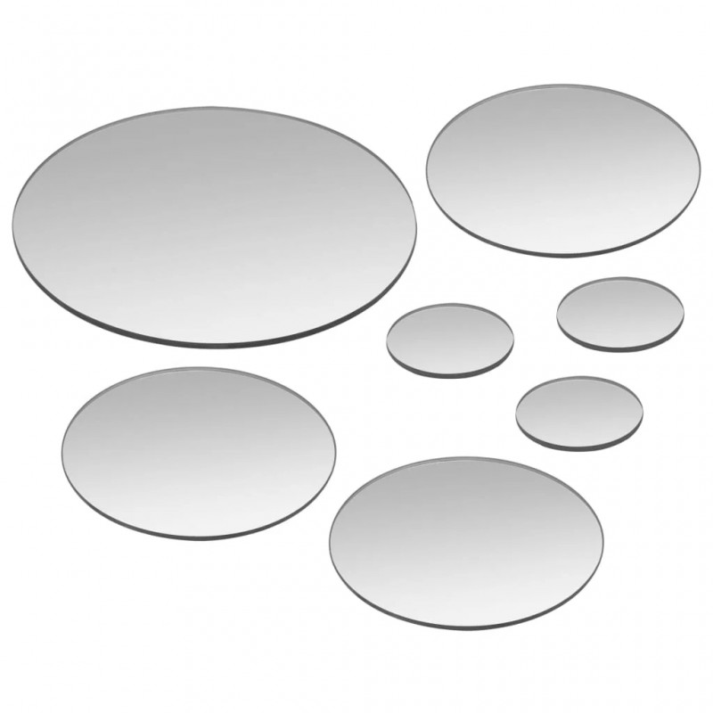 7 Piece Wall Mirror Set Round Glass 7 Piece Wall Mirror Set Round Glass