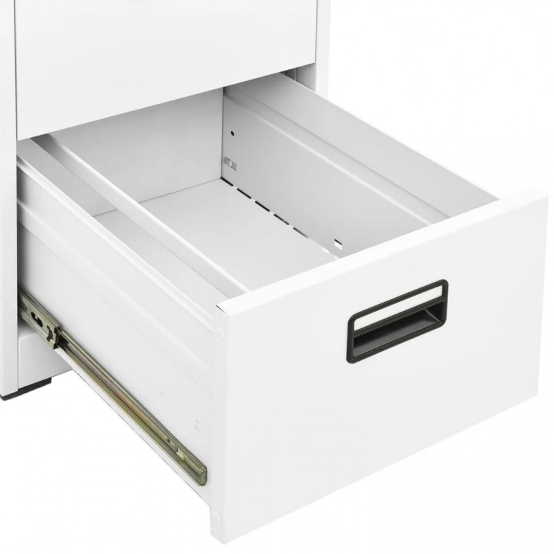 Filing Cabinet White 46x62x102.5 cm Steel Filing Cabinet White 46x62x102.5 cm Steel
