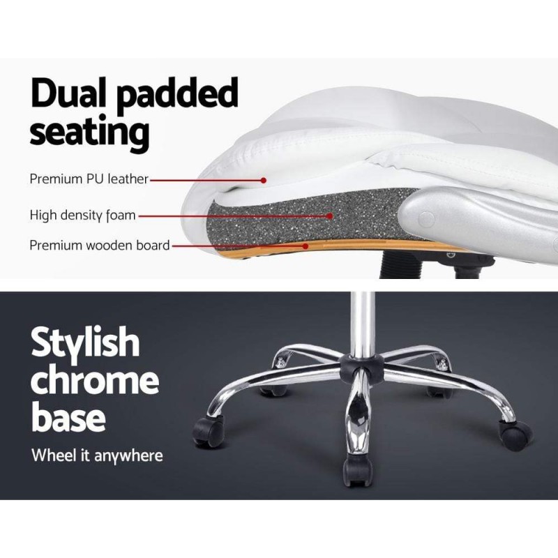 Artiss Executive Office Chair Leather Tilt White Artiss Executive Office Chair Leather Tilt White