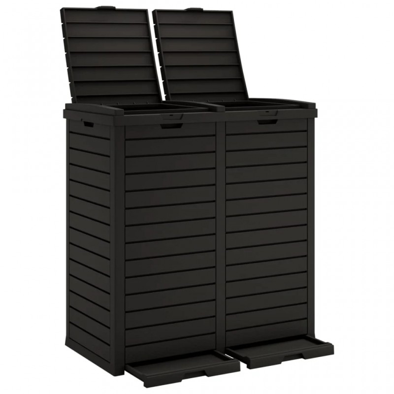 Outdoor Garbage Bin Black 78x41x86 cm Polypropylene Outdoor Garbage Bin Black 78x41x86 cm Polypropylene