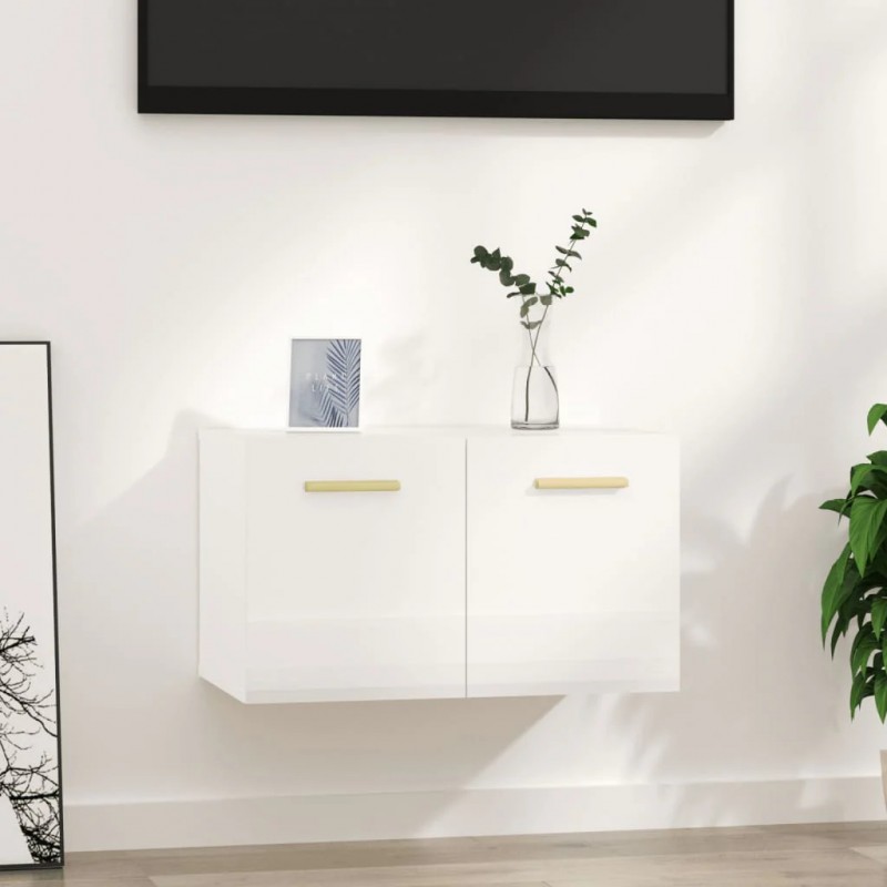 Wall Cabinet High Gloss White 60x 36.5x35 cm Engineered Wood Wall Cabinet High Gloss White 60x 36.5x35 cm Engineered Wood