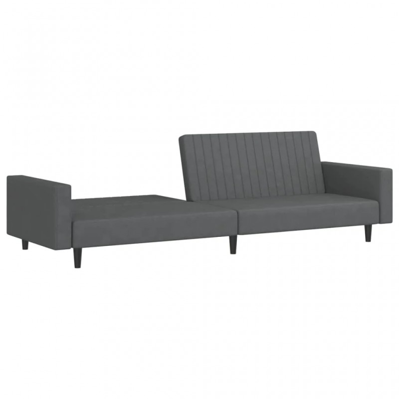 2-Seater Sofa Bed Dark Grey Velvet 2-Seater Sofa Bed Dark Grey Velvet