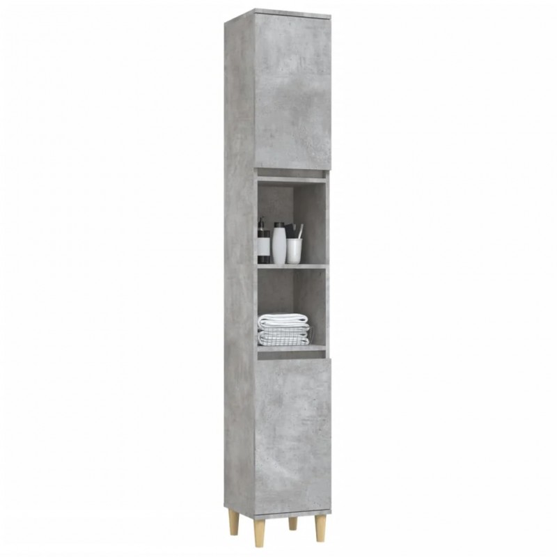 Bathroom Cabinet Concrete Grey 30x30x190 cm Engineered Wood Bathroom Cabinet Concrete Grey 30x30x190 cm Engineered Wood